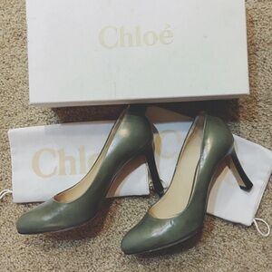 CHLOE Seafoam Green Heels sz 7